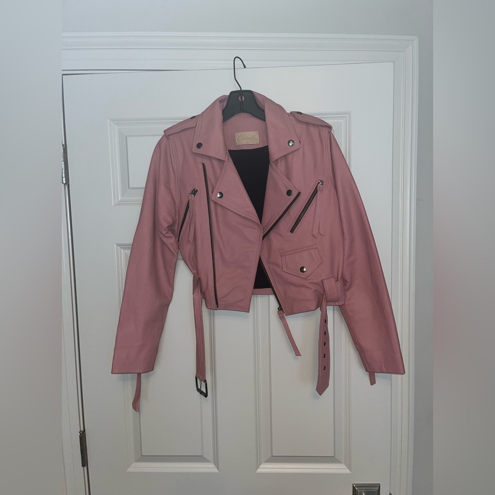 Cleobella Pink Leather Jacket